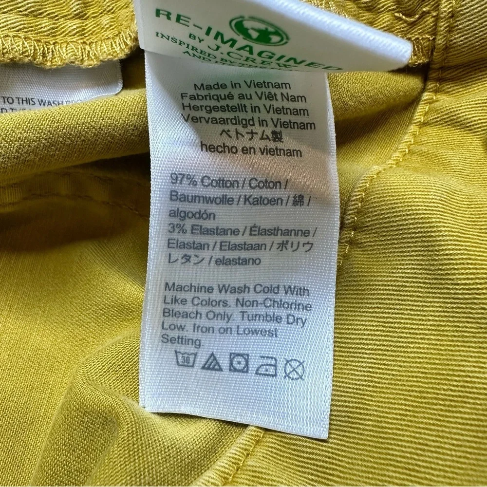 J. Crew Yellow Shorts Chino Style BF389 Size 0